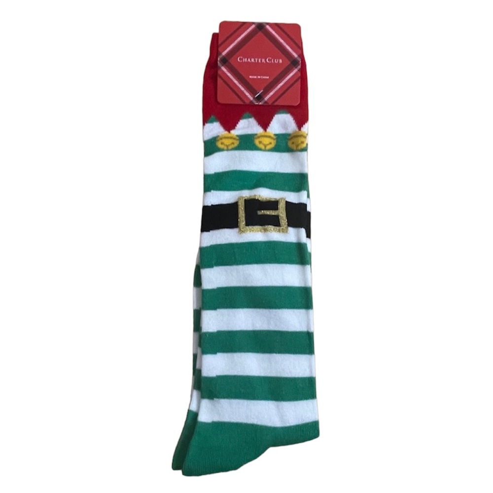 Charter Club Red and Green Christmas Holiday Elf Socks
